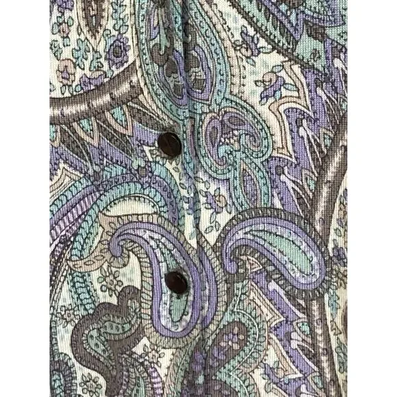 Talbots 100% Merino Wool Cardigan Sweater Women’s 2X Paisley Quiet Luxury Pretty - Picture 9 of 14